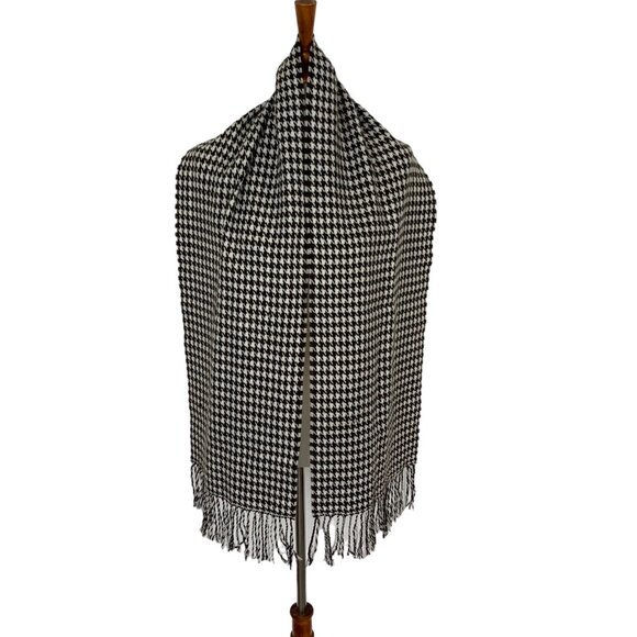 Pashmina Scarf Wool Silk Brown Striped Fringe Wrap Shawl Boho Chic - Picture 1 of 3